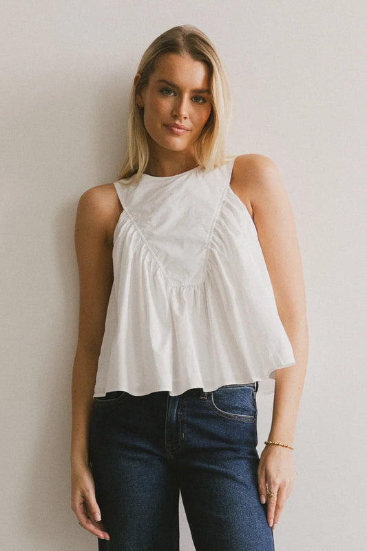 Anselle Swing Blouse in White - FINAL SALE