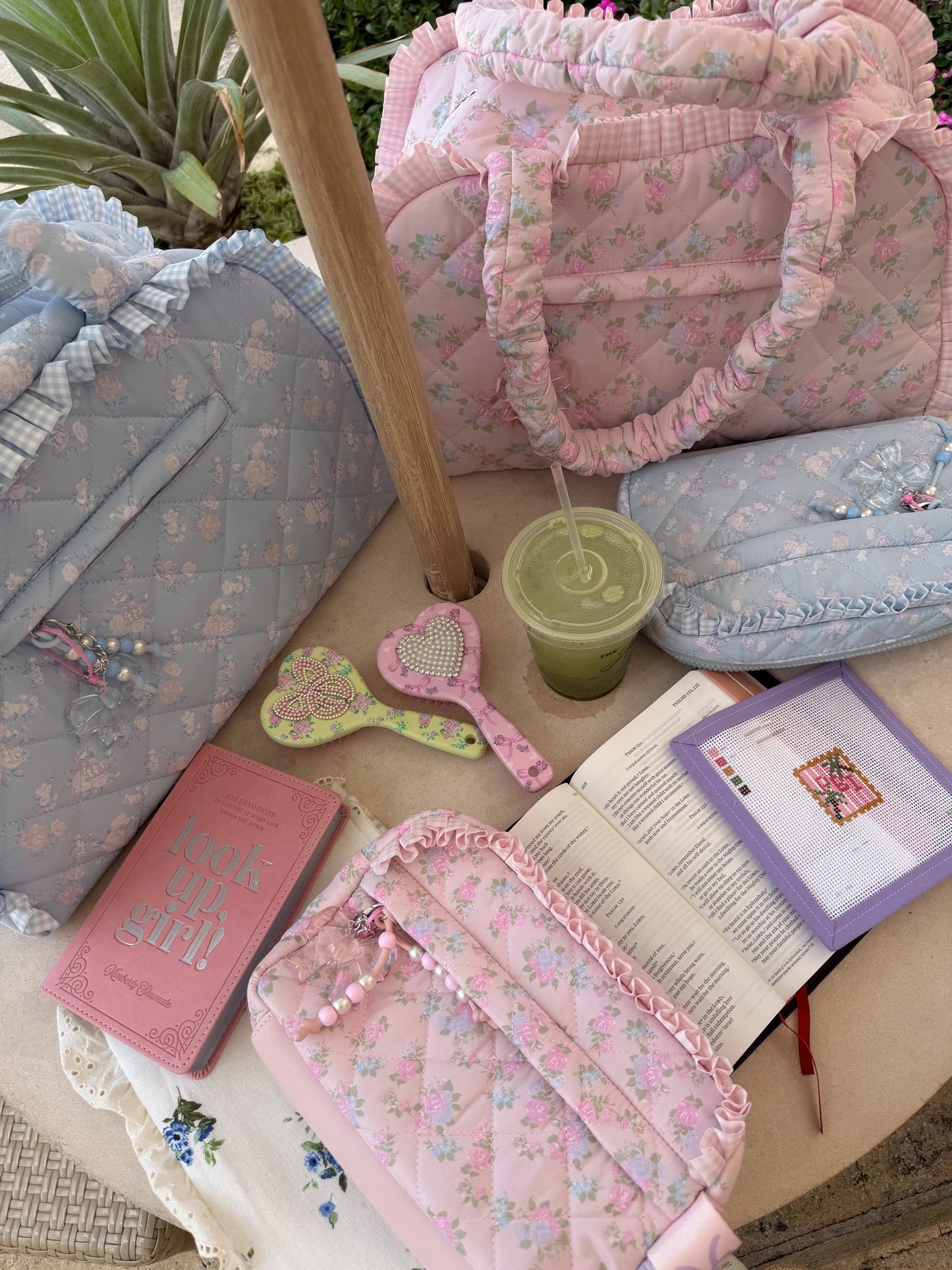Cotton Candy Vintage Sorbet Floral Bag (Sky Blue) Restock