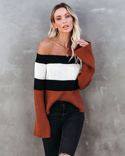 Carmen Bell Sleeve Off The Shoulder Sweater Top