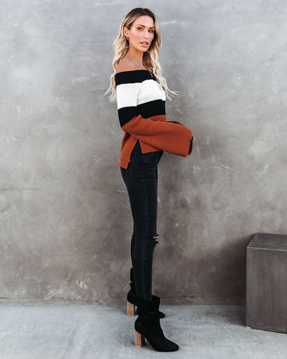 Carmen Bell Sleeve Off The Shoulder Sweater Top