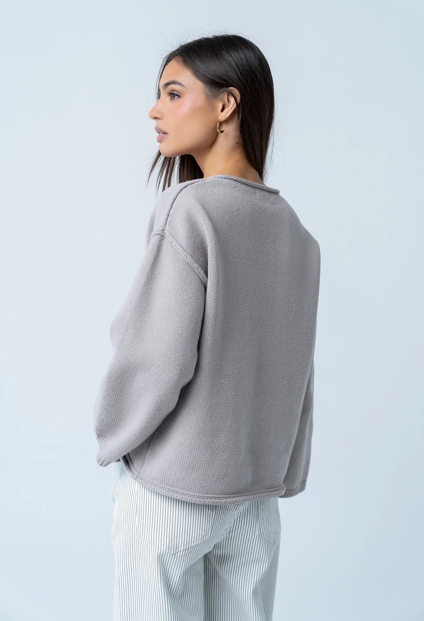 Carlie Knit Cardigan in Taupe - FINAL SALE