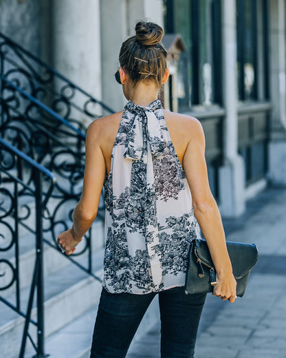 Dion Printed Halter Blouse