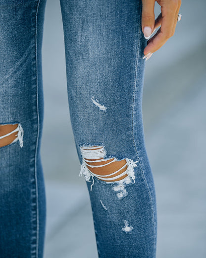Barnes Distressed High Rise Skinny Jeans