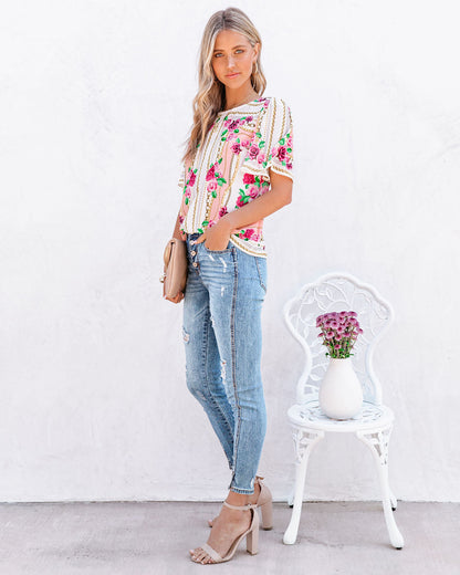 Feel Brand New Floral Short Sleeve Blouse
