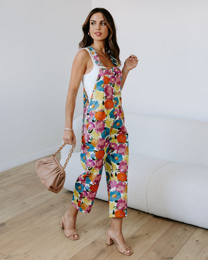 Floral Oasis Cotton Jumpsuit