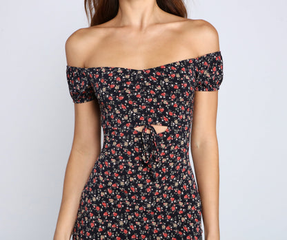Floral Romance Ruched Mini Dress