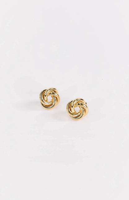 Gold Knot Stud Earrings