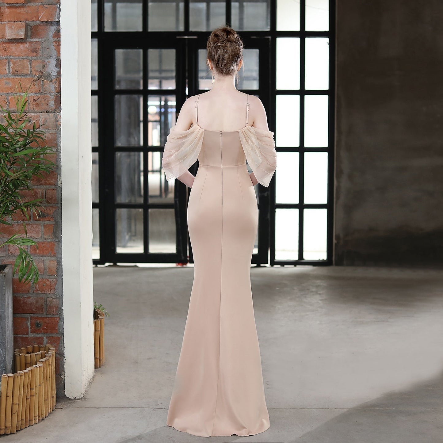 Grace Mesh Trim Sleeve Dress