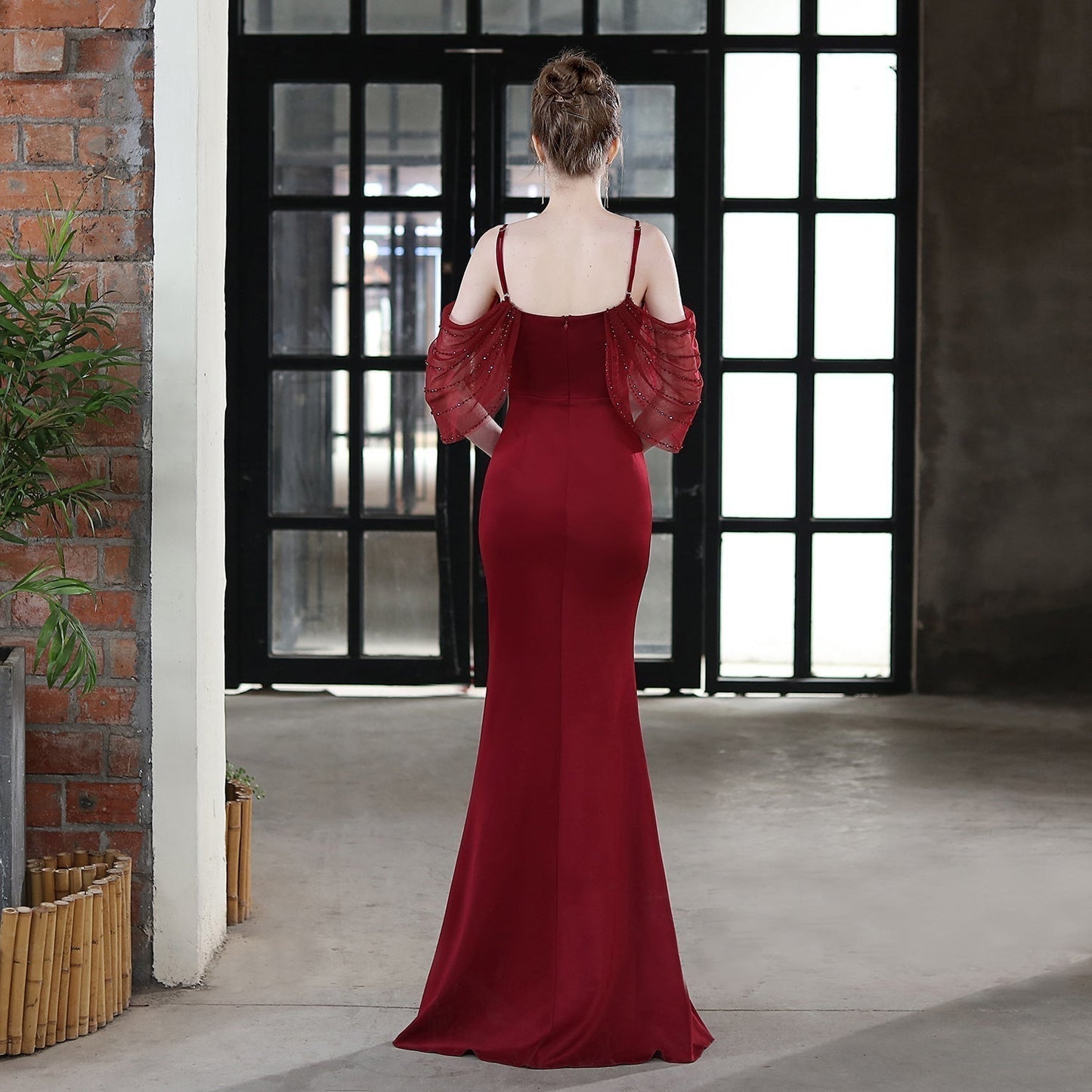 Grace Mesh Trim Sleeve Dress