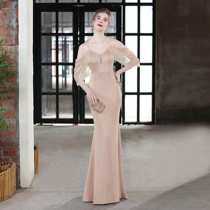 Grace Mesh Trim Sleeve Dress