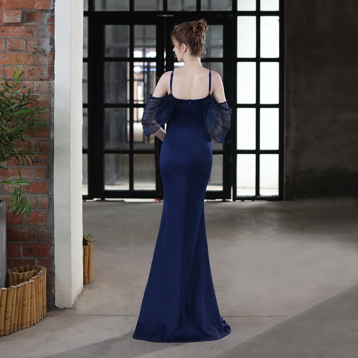 Grace Mesh Trim Sleeve Dress