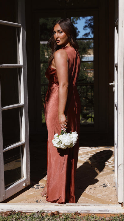Lucia Maxi Dress - Rust