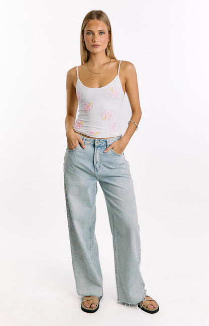 Mallorie White Beaded Top