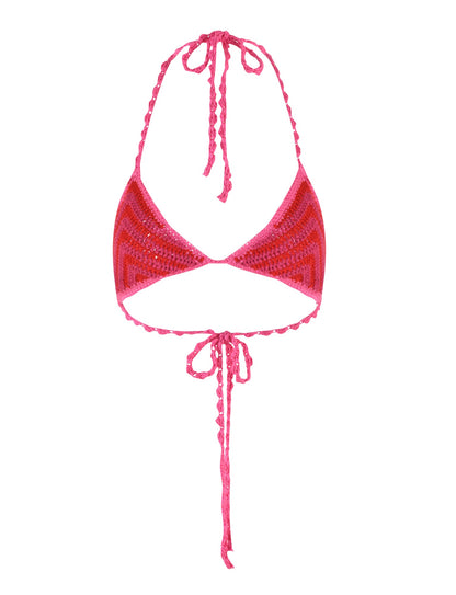 CORA BIKINI TOP - PINK : STRIPE