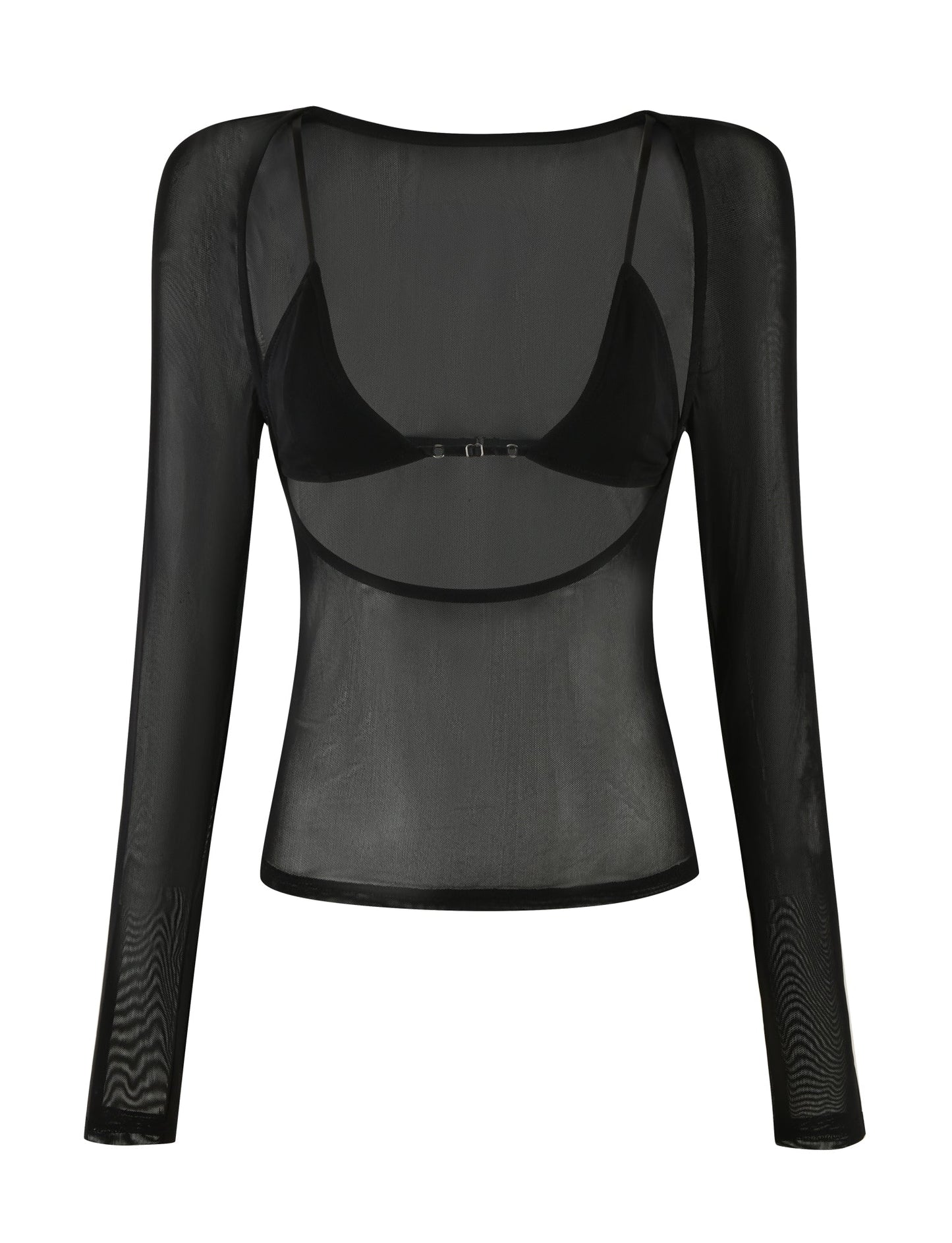 CHRISTY MESH LONG SLEEVE - BLACK