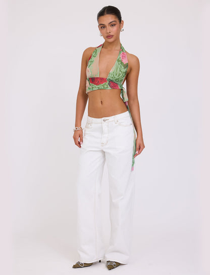 FLORIAN TOP - MULTI : MACRO FLORAL : SUMMER ROSE