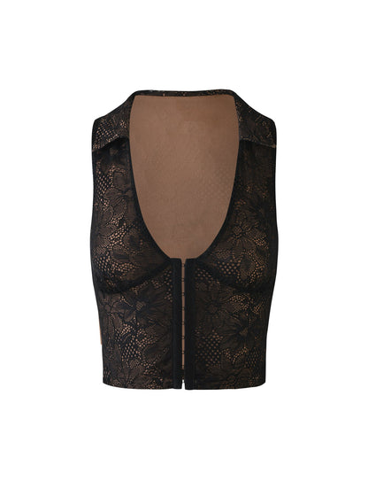 ALDINA TOP - BLACK : LACE