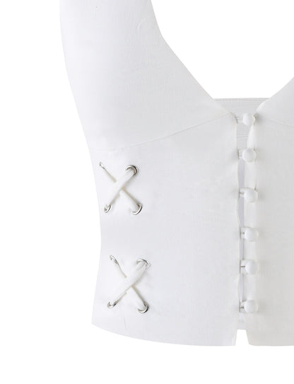 HALSEY TOP - WHITE : CREAM