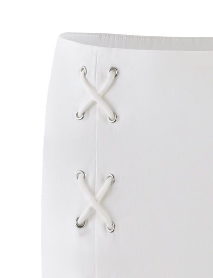 HALSEY SKIRT - WHITE : CREAM