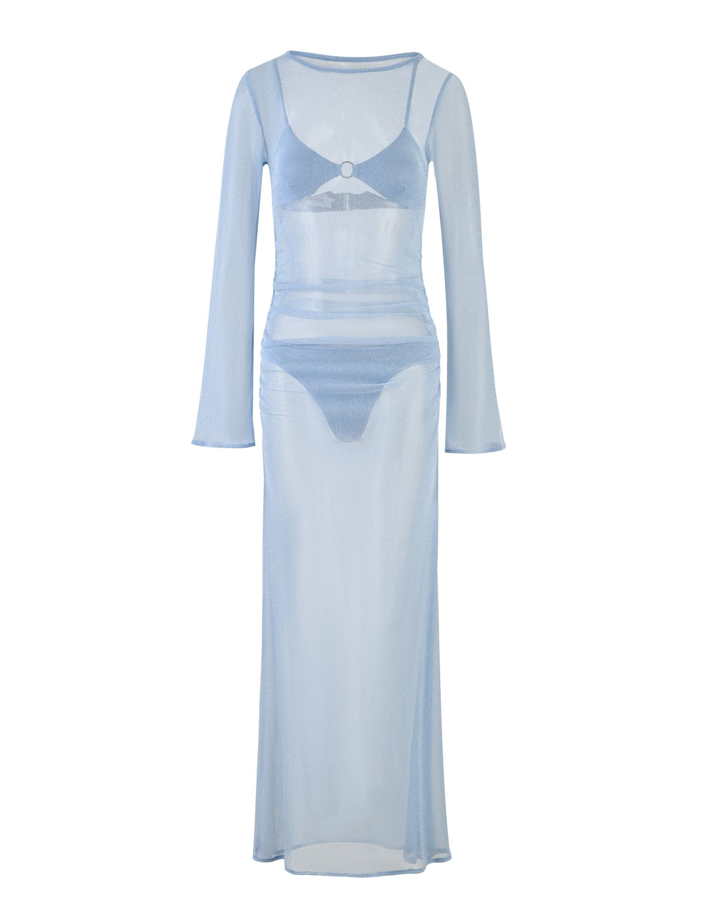 ALAYNA THREE PIECE MAXI DRESS - BLUE : PALE BLUE