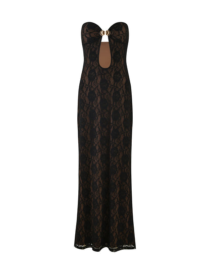 CECILY LACE MAXI DRESS - BLACK
