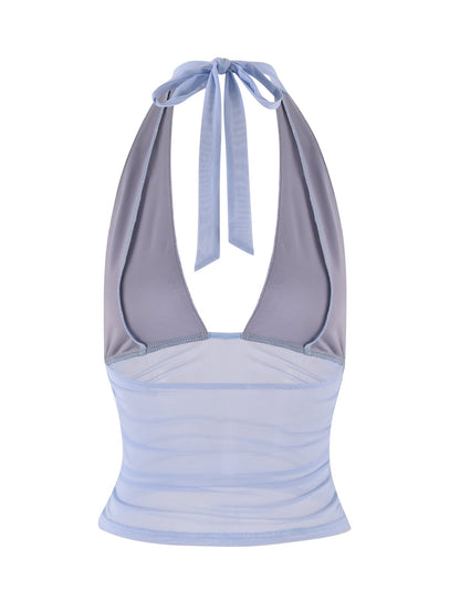 BRESILY TOP - BLUE : STEEL BLUE