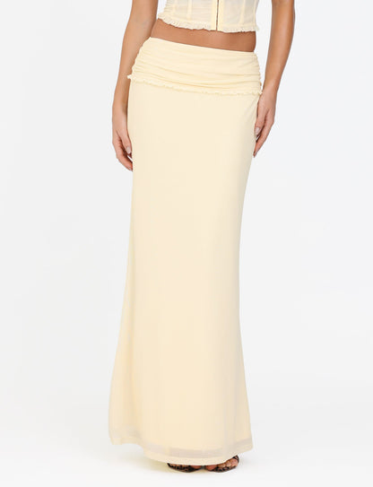 GINNY MAXI SKIRT - YELLOW : LEMON