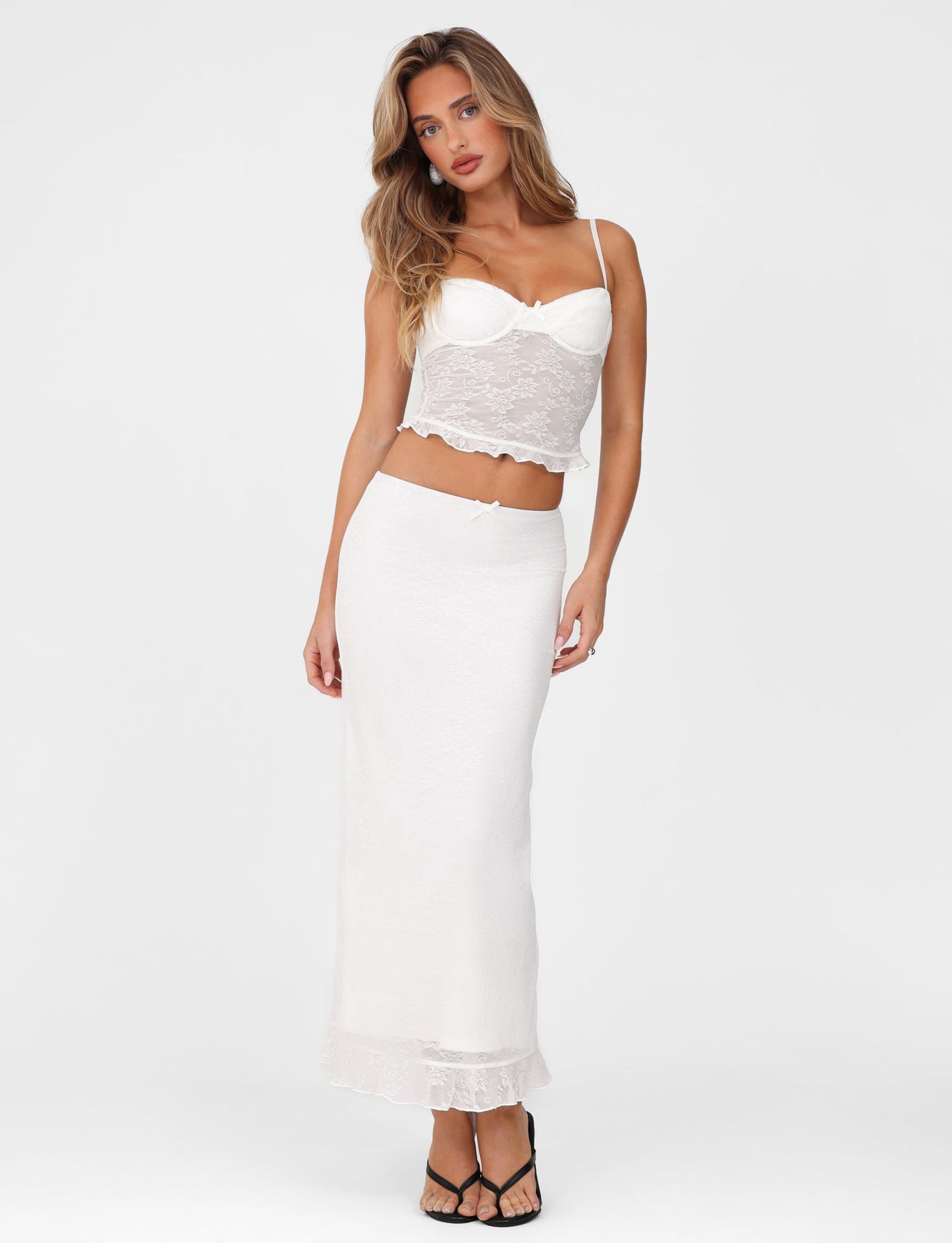 CHARLEIGH SKIRT - WHITE : LACE
