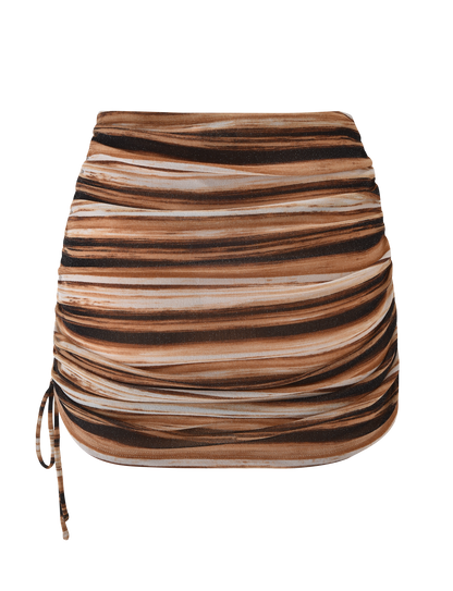 BRAELYN MINI SKIRT - BROWN STRIPE