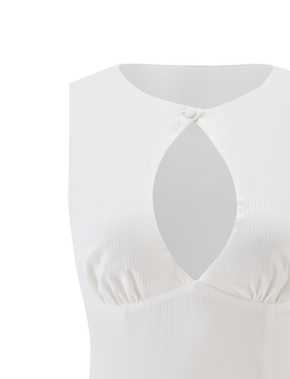 ANIYA KEYHOLE TOP - WHITE
