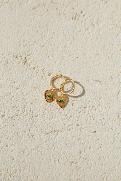 Emerald Heart Earrings